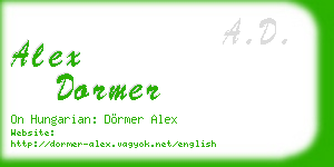 alex dormer business card